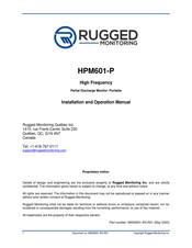 RUGGED MONITORING HPM601-P Installation And Operation Manual