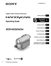 Sony DCR-HC52 Operating Manual