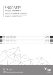 BTI ENDORET SYSTEM V Manual Of Use And Maintenance