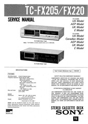 Sony TC-FX220 Service Manual