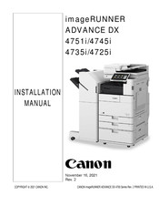 Canon imageRUNNER ADVANCE DX 4725i Installation Manual