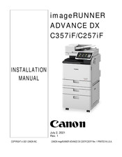 Canon imageRUNNER ADVANCE DX C357iF Installation Manual