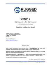 RUGGED MONITORING CPM601-C Installation And Operation Manual