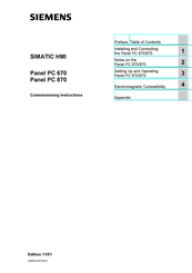 Siemens SIMATIC HMI 670 Commissioning Instructions