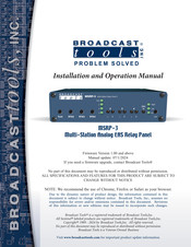 Broadcast Tools MSRP-3 Installation And Operation Manual