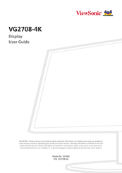 ViewSonic VG2708-4K User Manual