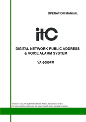 ITC VA-6000RM Operation Manual