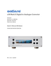 exaSound e38 Mark II Owner's Manual