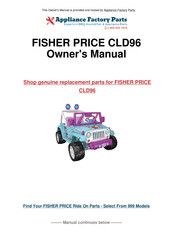 Fisher-Price POWER WHEELS CLD96 Owner's Manual