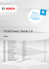 Bosch VitaPower MMB6386M Information For Use