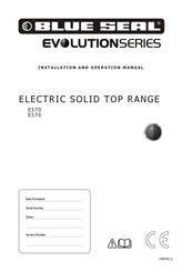 Blue Seal E576 Installation And Operation Manual