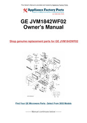 GE Spacemaker XL JVM1842 Owner's Manual