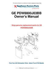 GE PDW8800J03BB Owner's Manual