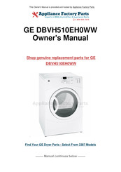 GE DBVH510EH0WW Owner's Manual