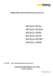 ANLIDAR MYTORQ MYAC61-0525PF Operation And Maintenance Manual