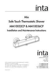 Inta Mio MM10036CP Installation And Maintenance Instructions Manual