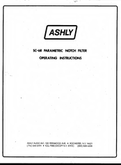 Ashly Parametric Notch Filter SC68 Operating Instructions Manual