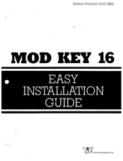 TIE MOD KEY 16 Easy Installation Manual