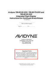 Avidyne 700-00182-830 Instructions For Continued Airworthiness