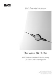 Baxi System 100 HE Plus User Operating Instructions Manual