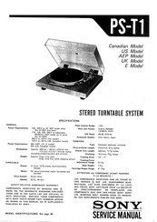 Sony PS-T1 Service Manual