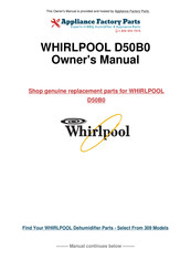 Whirlpool D50B0 Use & Care Manual