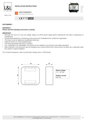 LUCE&LIGHT ARC336500D1 Installation Instructions Manual