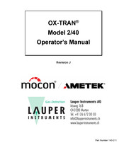 Lauper Instruments mocon AMETEK OX-TRAN 2/40 Operator's Manual