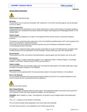 TDK-Lambda CUS500M1 Installation Manual