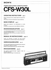 Sony CFS-W30L Operating Instructions Manual