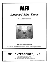 MFJ MFJ-974B Instruction Manual