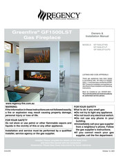 Regency Fireplace Products Greenfire GF1500LST-NG Owners & Installation Manual