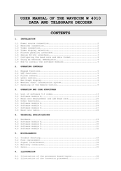 Wavecom W 4010 User Manual