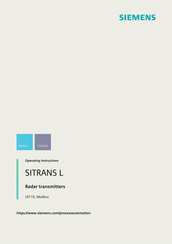 Siemens SITRANS LR110 Operating Instructions Manual