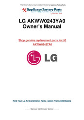 LG AKWW0483UA0 Installation Manual