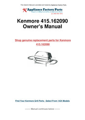 Kenmore 415.162090 Assembly Instructions/Use And Care Manual