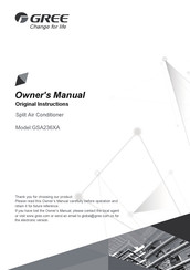 Gree GSA236XA Owner's Manual