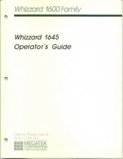 MEGATEK Whizzard 1645 Operator's Manual