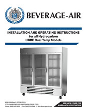 Beverage-Air HBRF72HC-1-B Installation And Operating Instructions Manual