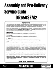 Suzuki DR650SEM2 2021 Assembly And Service Manual
