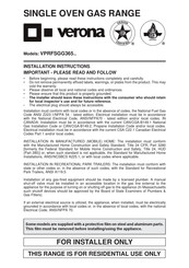 Verona VPRFSGG365SS Manual