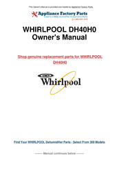Whirlpool DH40H0 Use & Care Manual