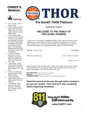 Pro Dunk THOR Platinum Owner's Manual