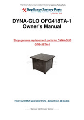 GHP Group Pleasant Hearth OFG418TA Important Instructions Manual