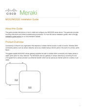 Cisco Meraki MG52-HW Installation Manual