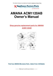 Amana ACM1120AB Owner's Manual