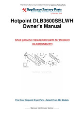 Hotpoint DLB3600SBLWH Owner's Manual