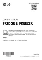 LG GF-B4534PY Owner's Manual