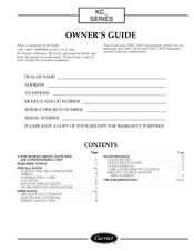 Carrier 73KC 051D Series Owner's Manual