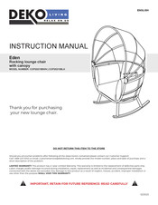 DEKO LIVING Eden COP20210BWN Instruction Manual